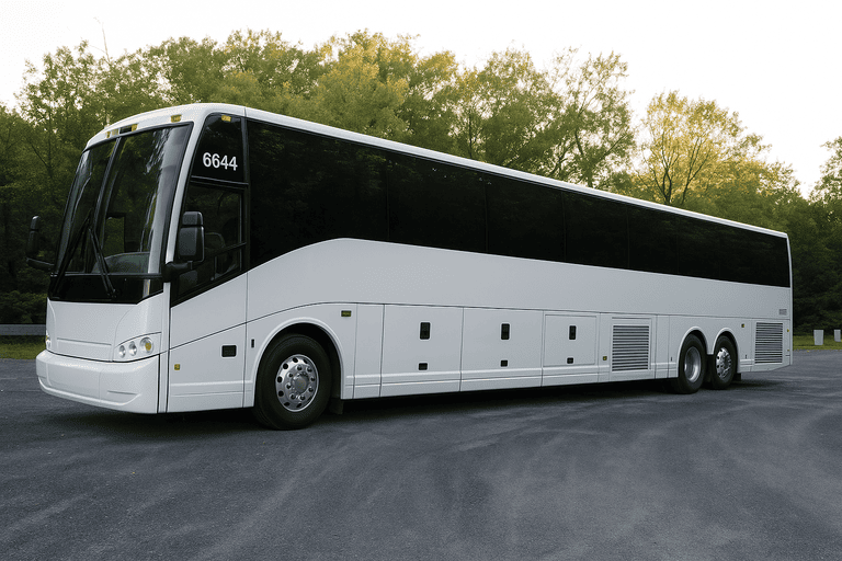 exterior of Charter Bus Rental Hillsboro coach bus